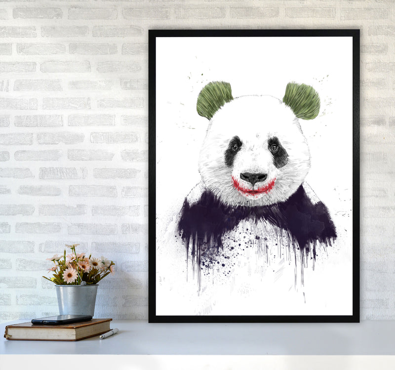 Jokerface Panda Animal Art Print by Balaz Solti A1 White Frame