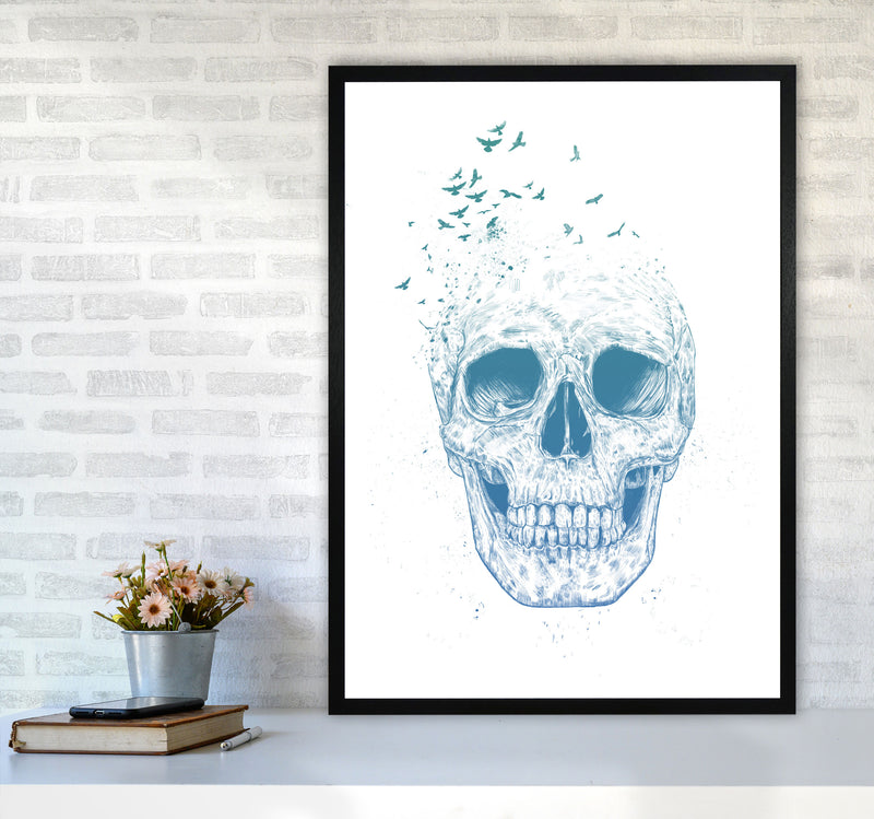 Let Them Fly Skull Gothic Art Print by Balaz Solti A1 White Frame