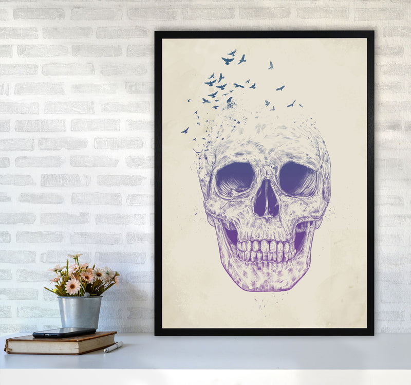 Let Them Fly Skull II Gothic Art Print by Balaz Solti A1 White Frame