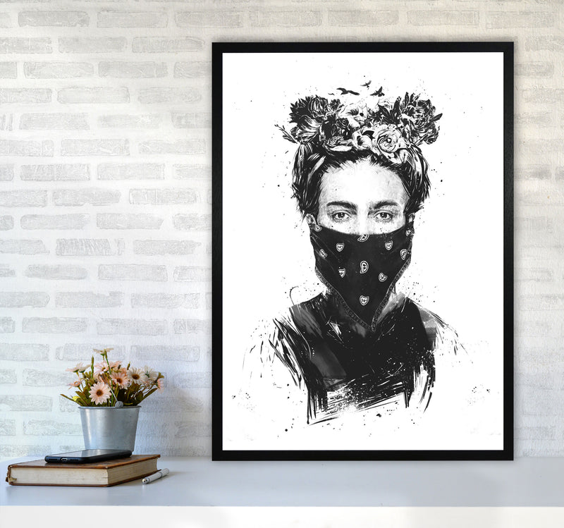 Rebel Girl Art Print by Balaz Solti A1 White Frame