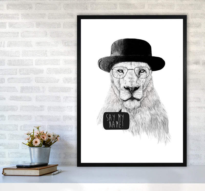 Say My name Lion Animal Art Print by Balaz Solti A1 White Frame