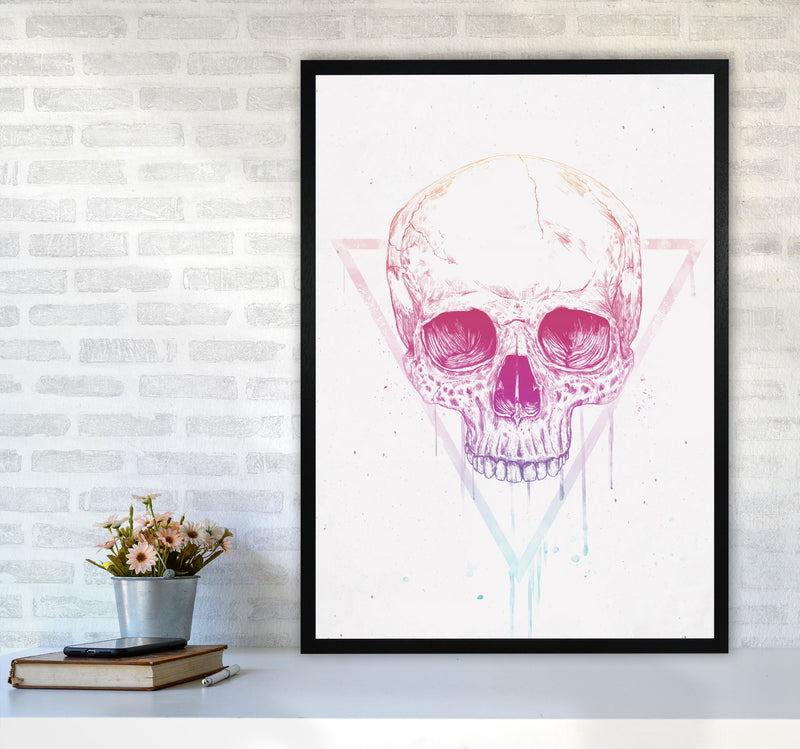 Skull In Triangle Art Print by Balaz Solti A1 White Frame