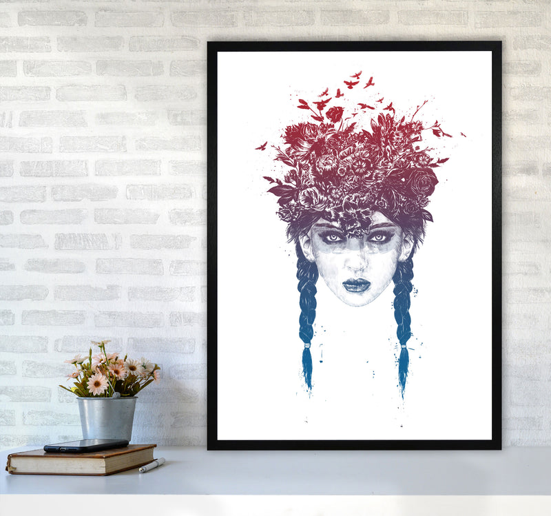Summer Queen Colour Art Print by Balaz Solti A1 White Frame