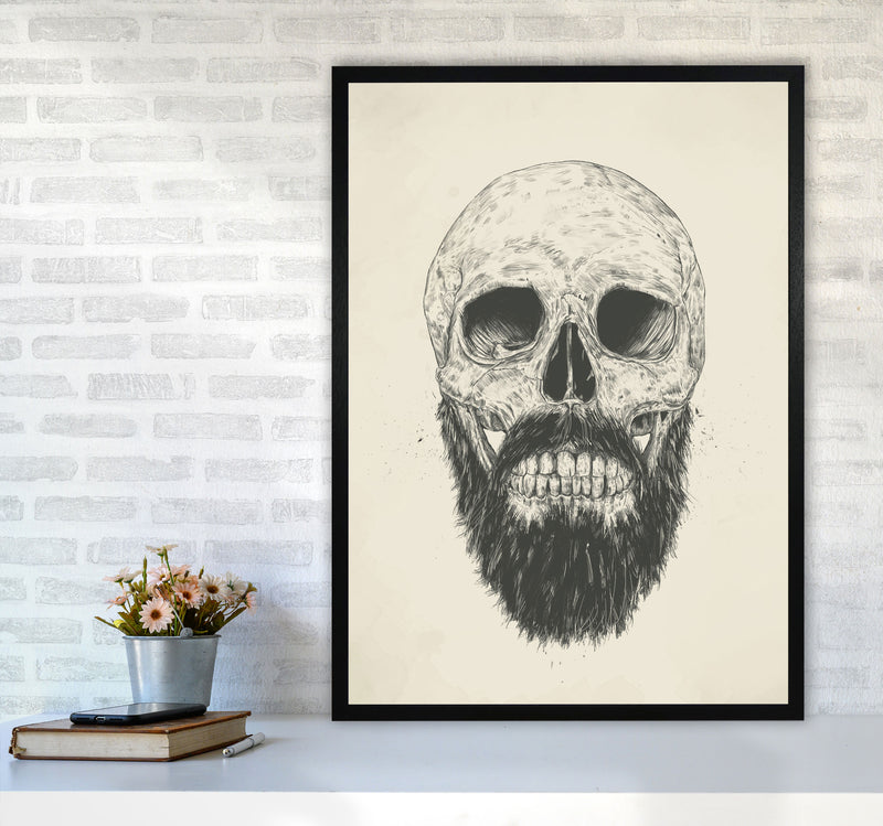 The Beards Not Dead Skull Art Print by Balaz Solti A1 White Frame