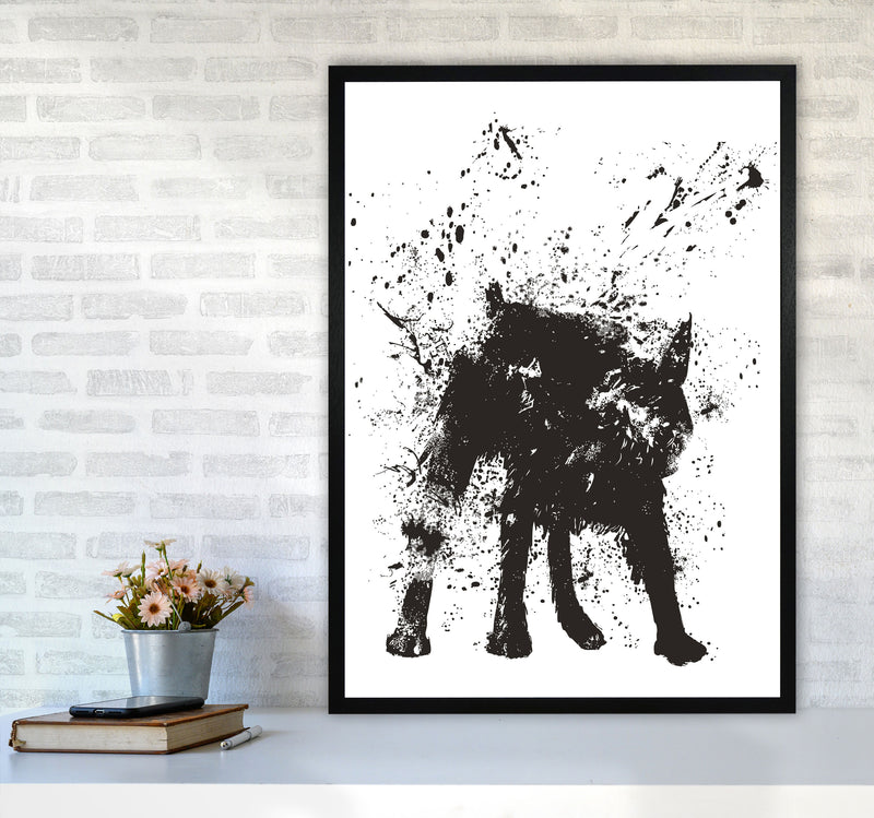 Wet Dog Animal Art Print by Balaz Solti A1 White Frame