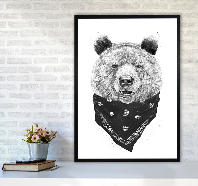 Wild Bear Animal Art Print by Balaz Solti A1 White Frame