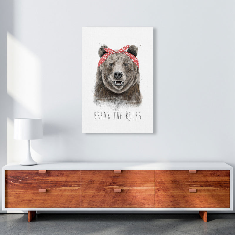 Break The Rules Grizzly Animal Art Print by Balaz Solti A1 Canvas