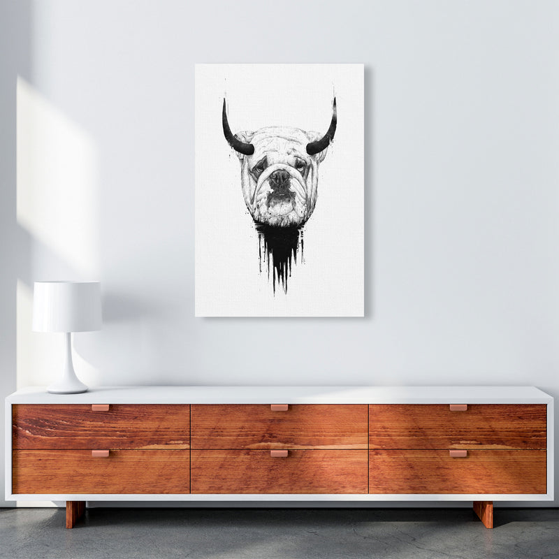 Bulldog Horns Animal Art Print by Balaz Solti A1 Canvas