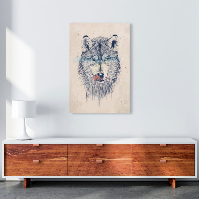 Dinner Time Wolf Animal Art Print by Balaz Solti A1 Canvas