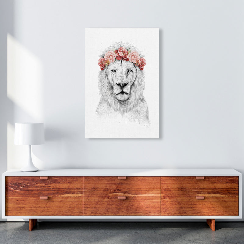 Festival Floral Lion Animal Art Print by Balaz Solti A1 Canvas