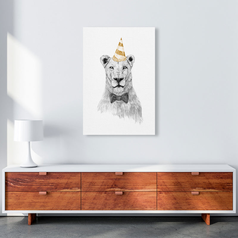 Get The Party Started Lion Colour Animal Art Print by Balaz Solti A1 Canvas