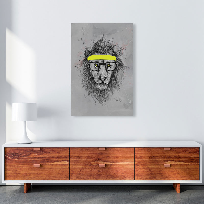 Hipster Lion Animal Art Print by Balaz Solti A1 Canvas