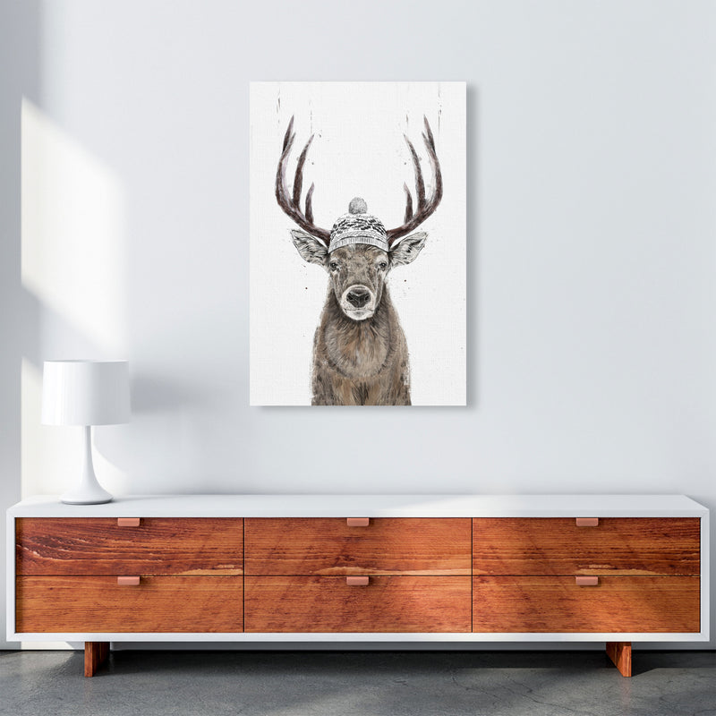 Lets Go Outside Reindeer Animal Art Print by Balaz Solti A1 Canvas