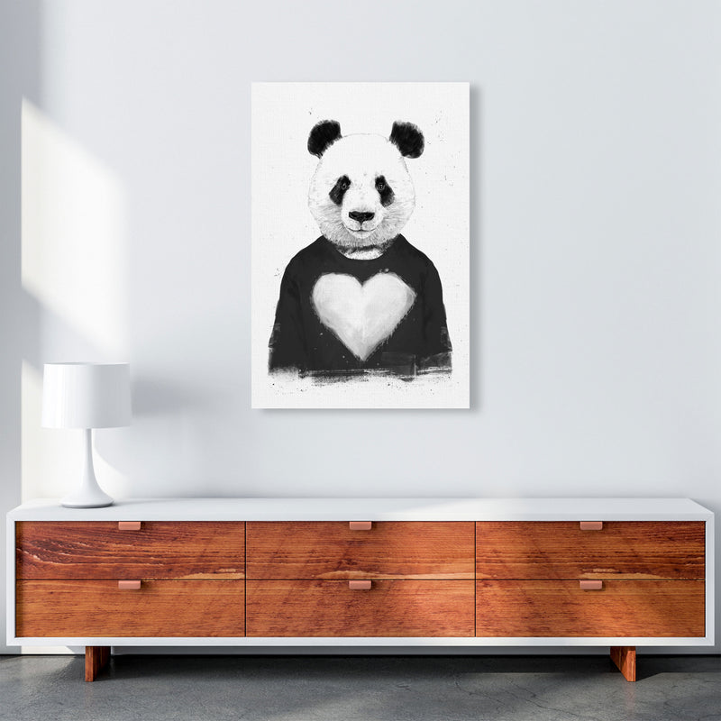 Lovely Panda Animal Art Print by Balaz Solti A1 Canvas