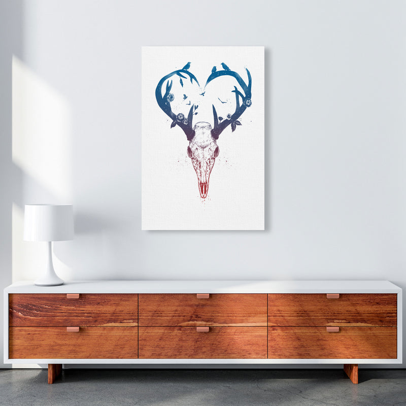 Never-ending Love Deer Skull Animal Art Print by Balaz Solti A1 Canvas