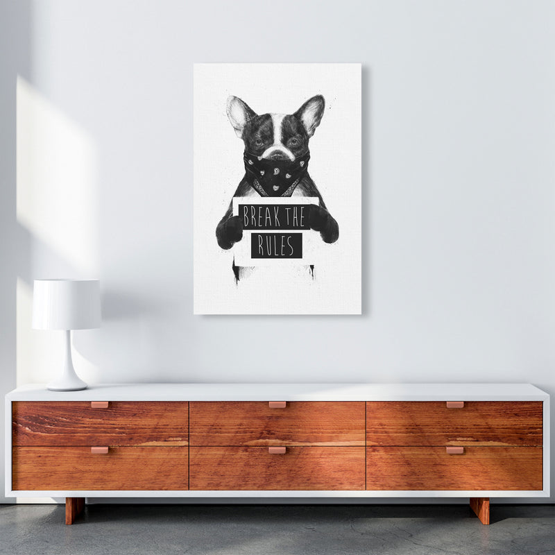 Rebel Bulldog Animal Art Print by Balaz Solti A1 Canvas