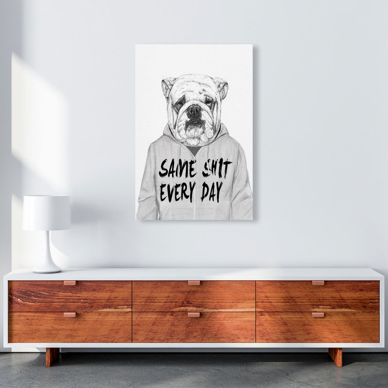 Same Sh*t Everyday Bulldog Animal Art Print by Balaz Solti A1 Canvas
