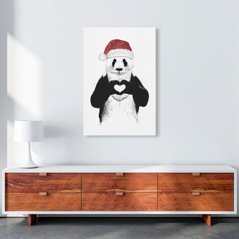 Santa Panda Animal Art Print by Balaz Solti A1 Canvas