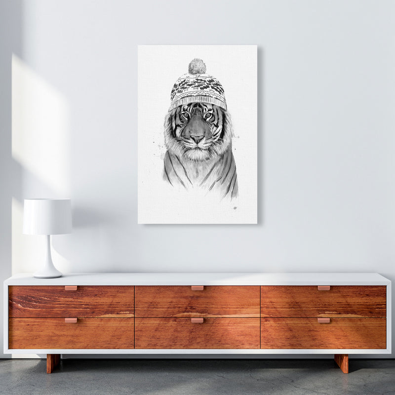 Siberian Tiger B&W Animal Art Print by Balaz Solti A1 Canvas