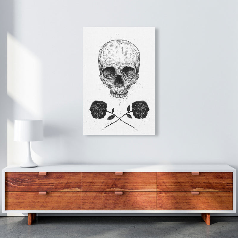 Skull And Roses Gothic Art Print by Balaz Solti A1 Canvas