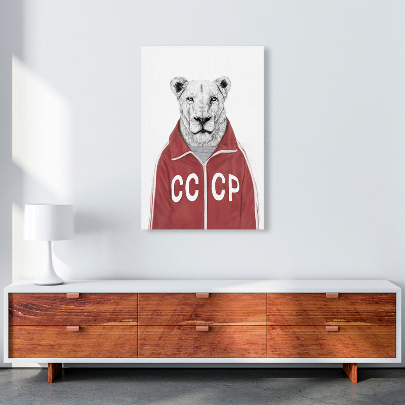 Soviet Lion Animal Art Print by Balaz Solti A1 Canvas