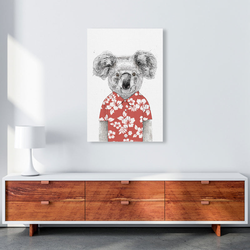 Summer Koala Red Animal Art Print by Balaz Solti A1 Canvas