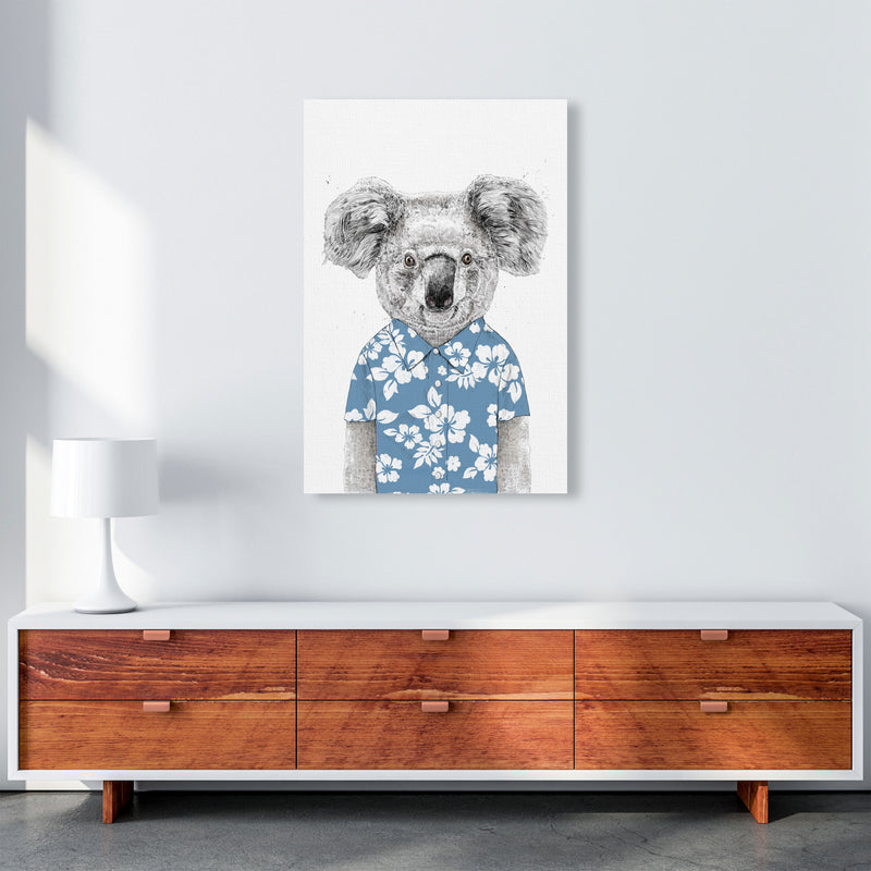 Summer Koala Blue Animal Art Print by Balaz Solti A1 Canvas