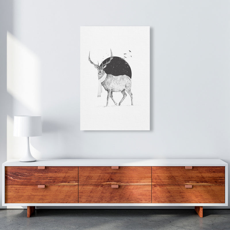 Winter Is All Around Stag Animal Art Print by Balaz Solti A1 Canvas
