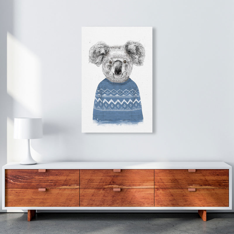 Winter Koala Blue Animal Art Print by Balaz Solti A1 Canvas