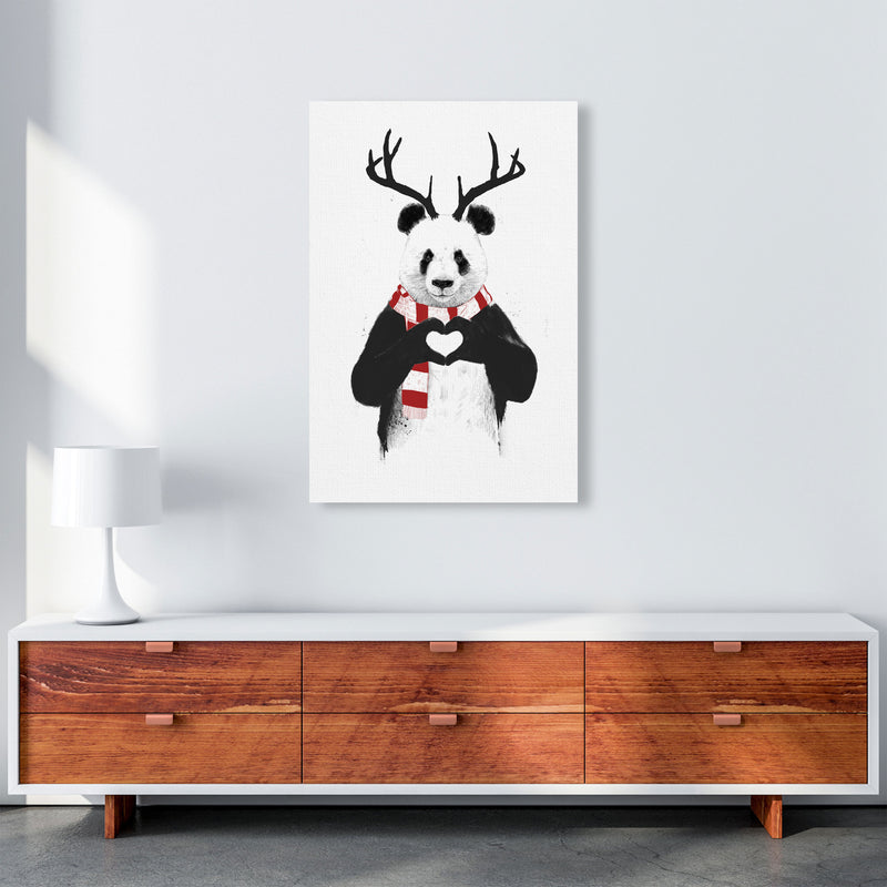 Christmas Panda Animal Art Print by Balaz Solti A1 Canvas