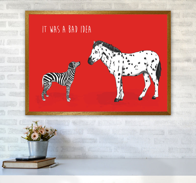 It Was A Bad Idea Humorous Animals Animal Art Print by Balaz Solti A1 Print Only
