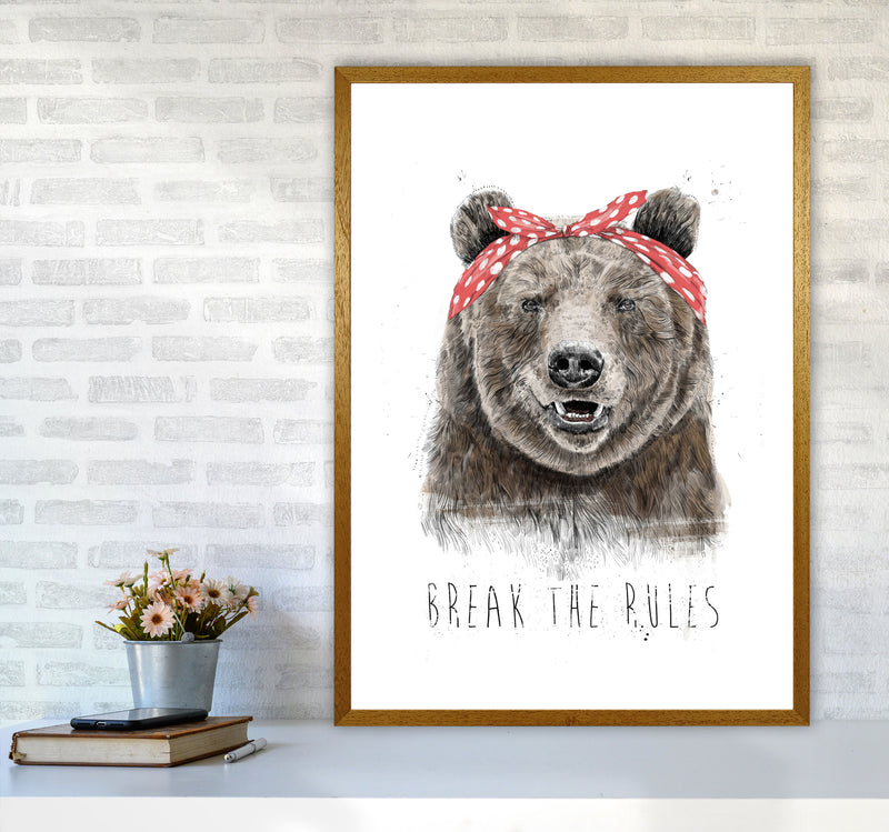 Break The Rules Grizzly Animal Art Print by Balaz Solti A1 Print Only