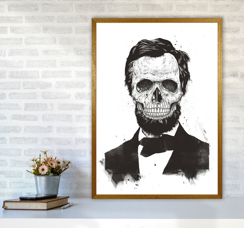 Dead Lincoln Skull B&W Modern Art Print by Balaz Solti A1 Print Only