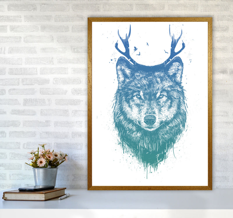 Deer Wolf Animal Art Print by Balaz Solti A1 Print Only
