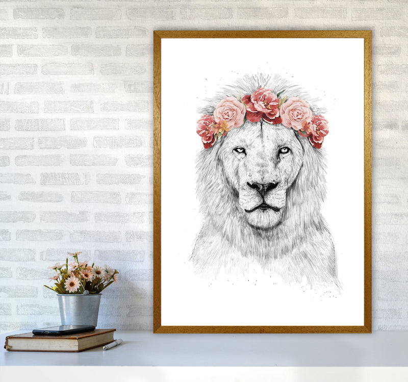 Festival Floral Lion Animal Art Print by Balaz Solti A1 Print Only