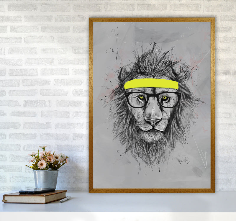 Hipster Lion Animal Art Print by Balaz Solti A1 Print Only