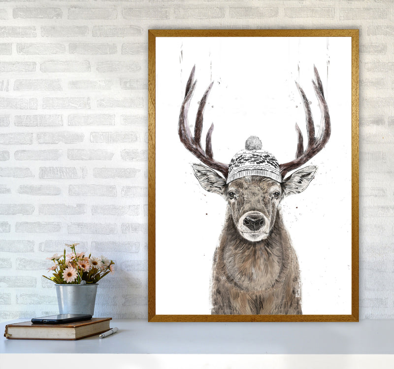 Lets Go Outside Reindeer Animal Art Print by Balaz Solti A1 Print Only