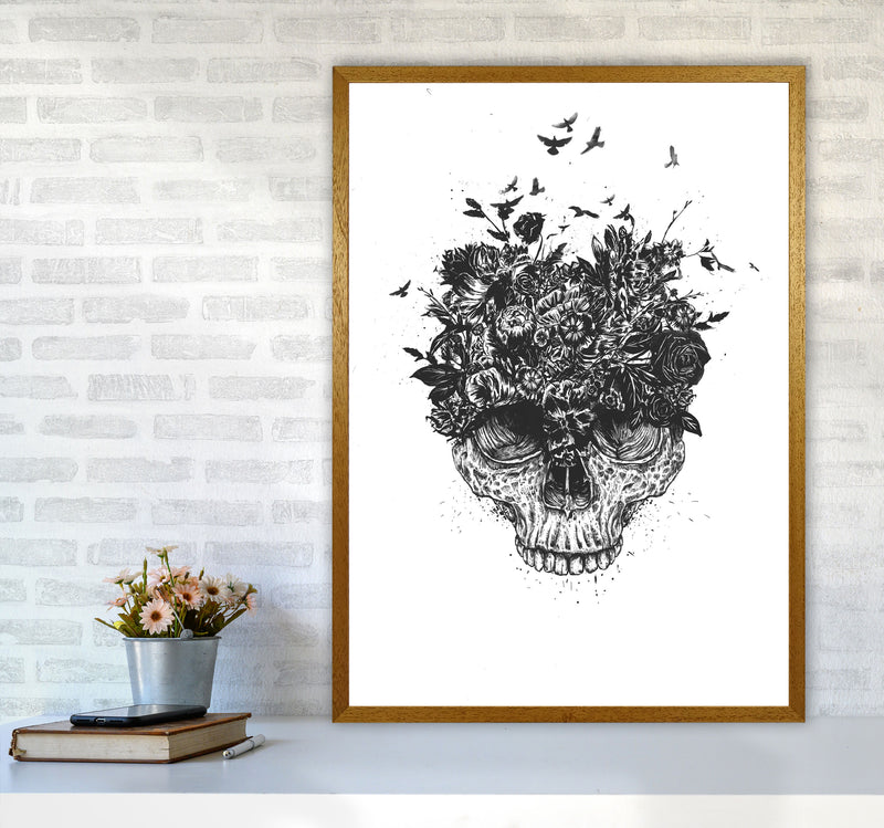 My Head Is A Jungle Skull B&W Art Print by Balaz Solti A1 Print Only