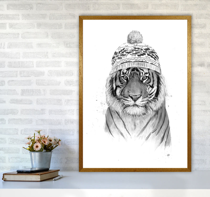 Siberian Tiger B&W Animal Art Print by Balaz Solti A1 Print Only