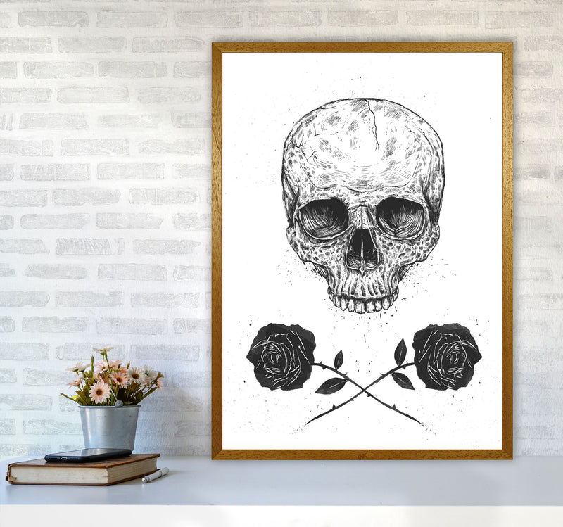 Skull And Roses Gothic Art Print by Balaz Solti A1 Print Only