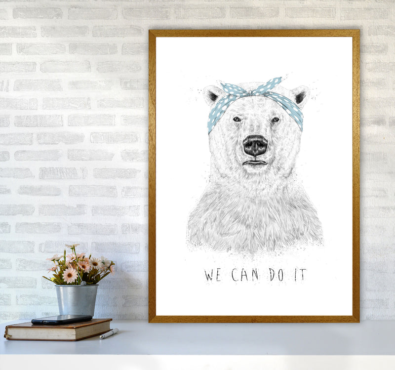 We Can Do It Bear Animal Art Print by Balaz Solti A1 Print Only
