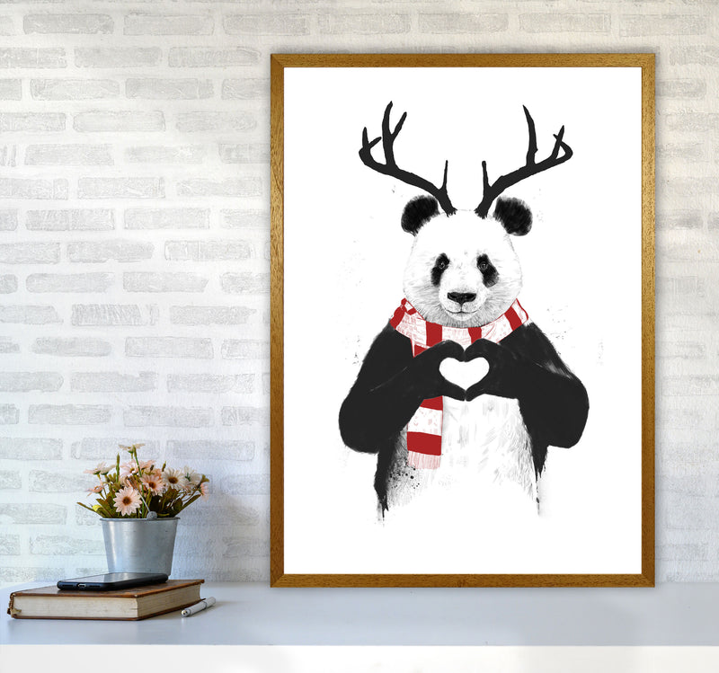Christmas Panda Animal Art Print by Balaz Solti A1 Print Only