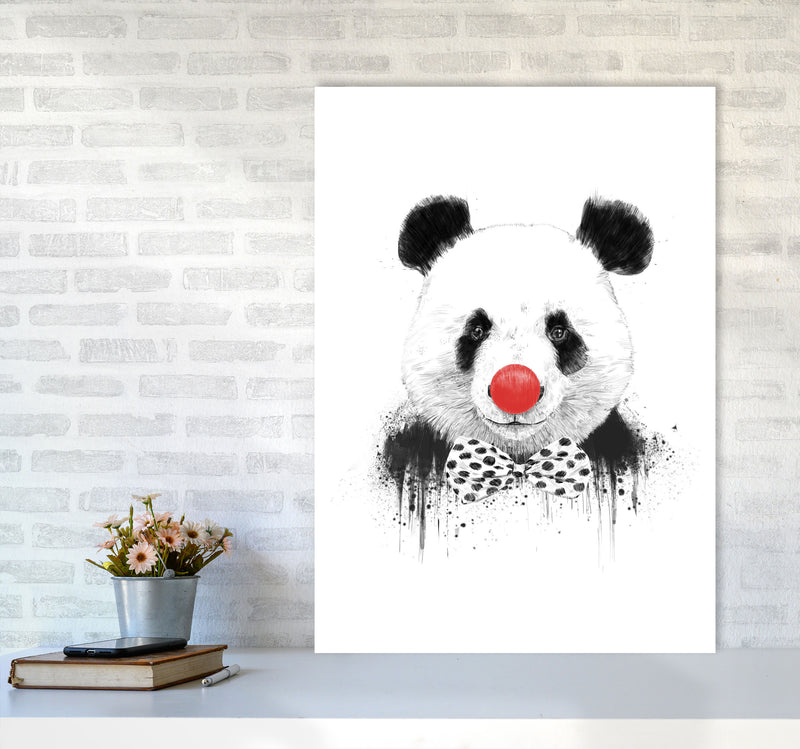 Clown Panda Animal Art Print by Balaz Solti A1 Black Frame