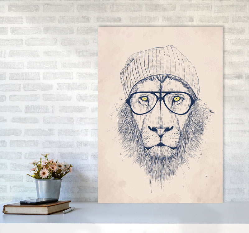 Cool Hipster Lion Animal Art Print by Balaz Solti A1 Black Frame