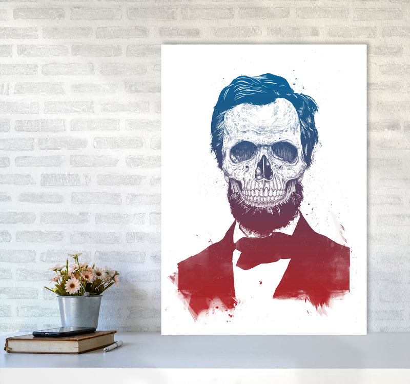 Dead Lincoln Skull Modern Art Print by Balaz Solti A1 Black Frame
