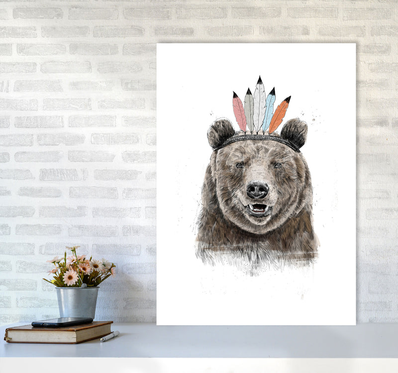 Festival Bear Animal Art Print by Balaz Solti A1 Black Frame