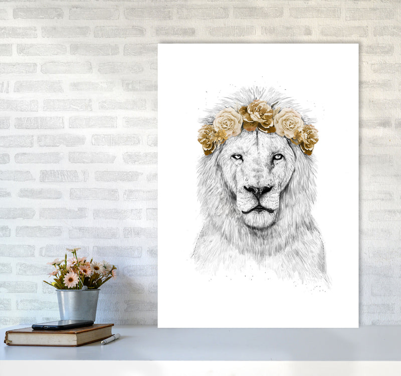 Festival Floral Lion II Animal Art Print by Balaz Solti A1 Black Frame