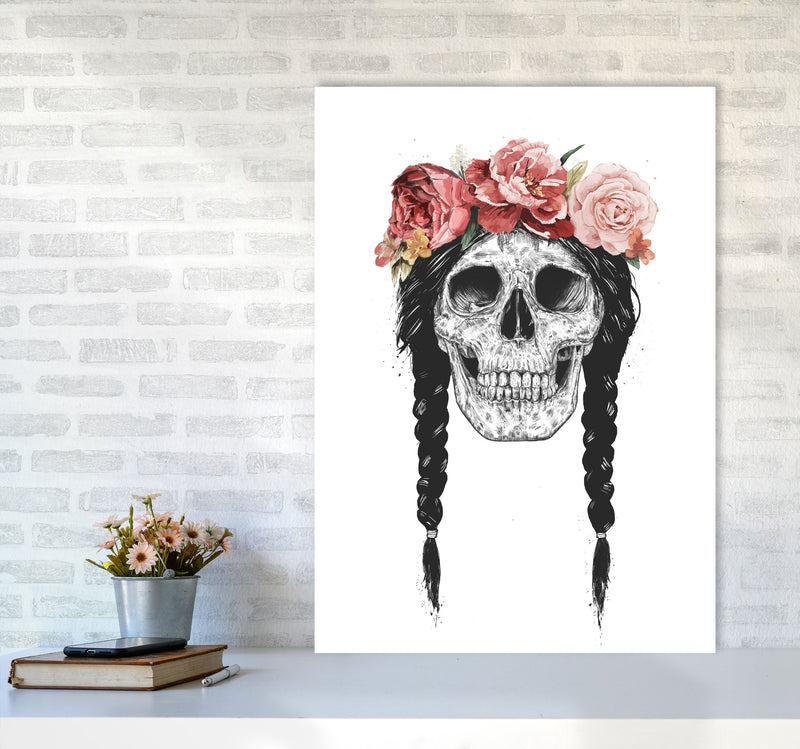 Festival Floral Skull Art Print by Balaz Solti A1 Black Frame