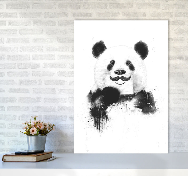 Funny Panda Animal Art Print by Balaz Solti A1 Black Frame