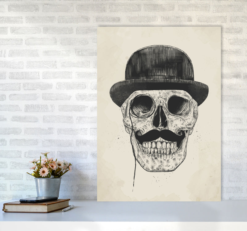 Gentlemen Never Die Skull Art Print by Balaz Solti A1 Black Frame
